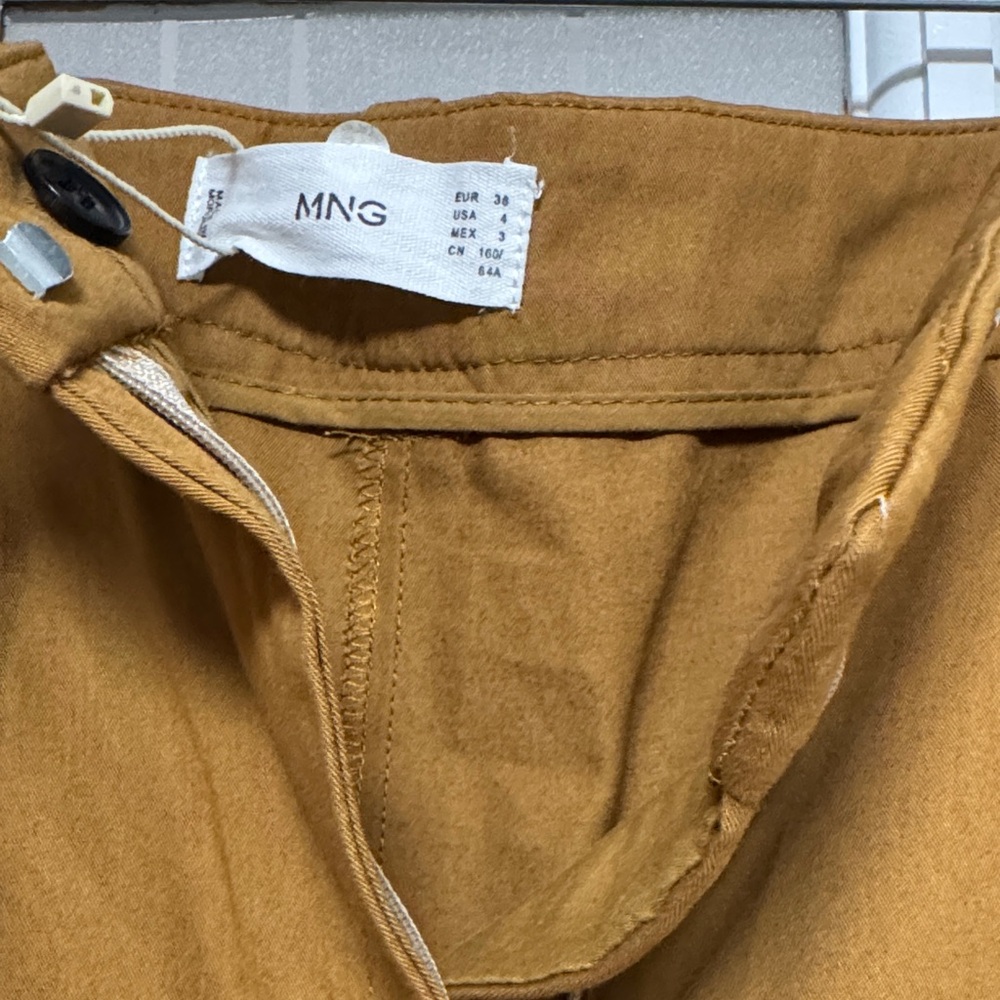 Mango Woman’s Wide-Leg Chinos in Caramel - Picture 6 of 7